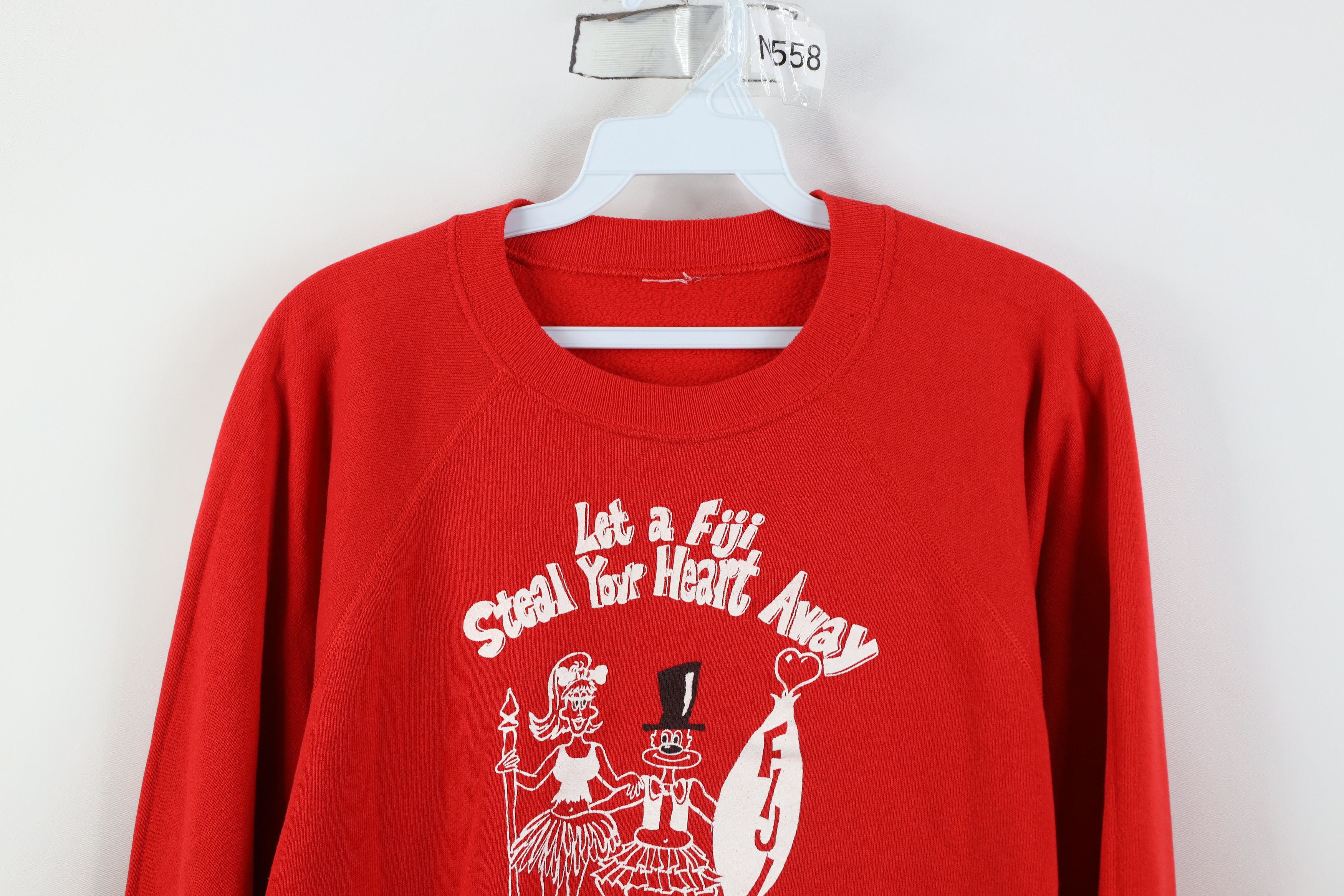 Vintage Vintage 80s Valentines Crush Let A Fiji Heart Sweatshirt Size XL / US 12-14 / IT 48-50 - 2 Thumbnail