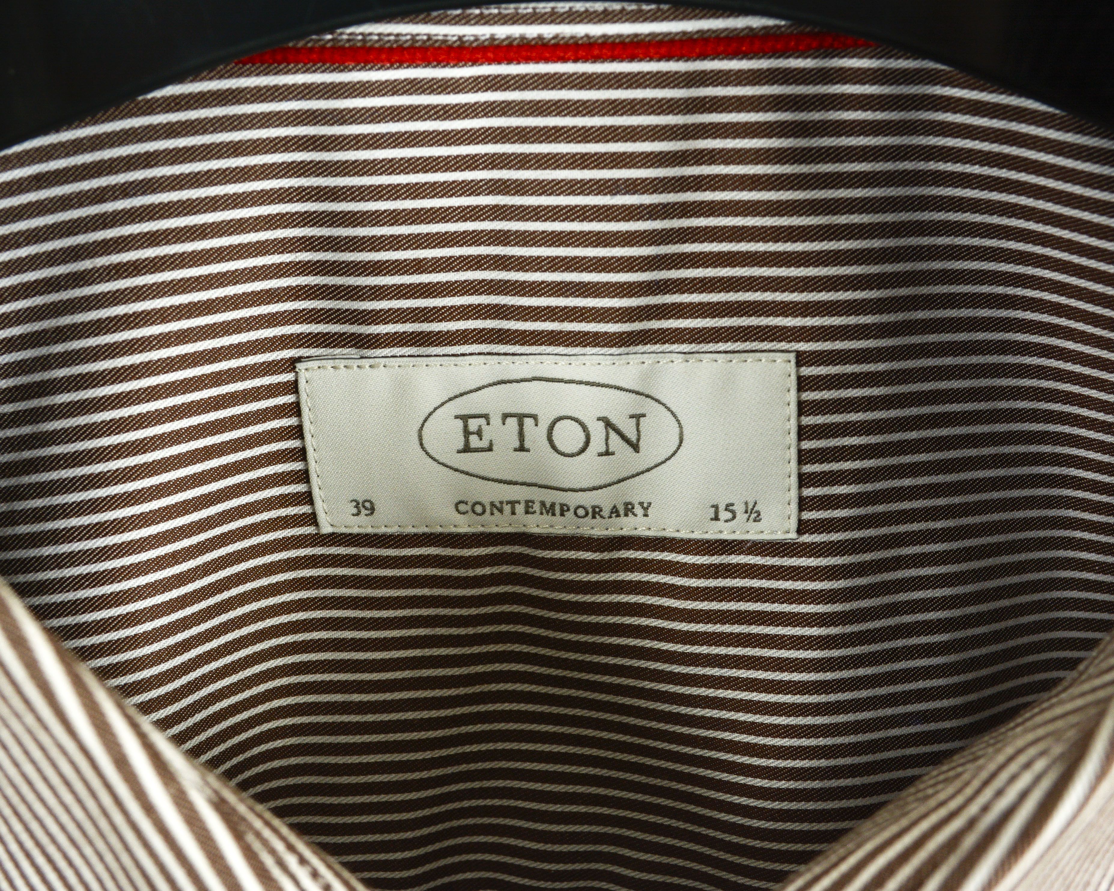 Eton Contemporary Men 15 1/2" Size 39 Single Cuffs Shirt Striped Size 40S - 4 Thumbnail