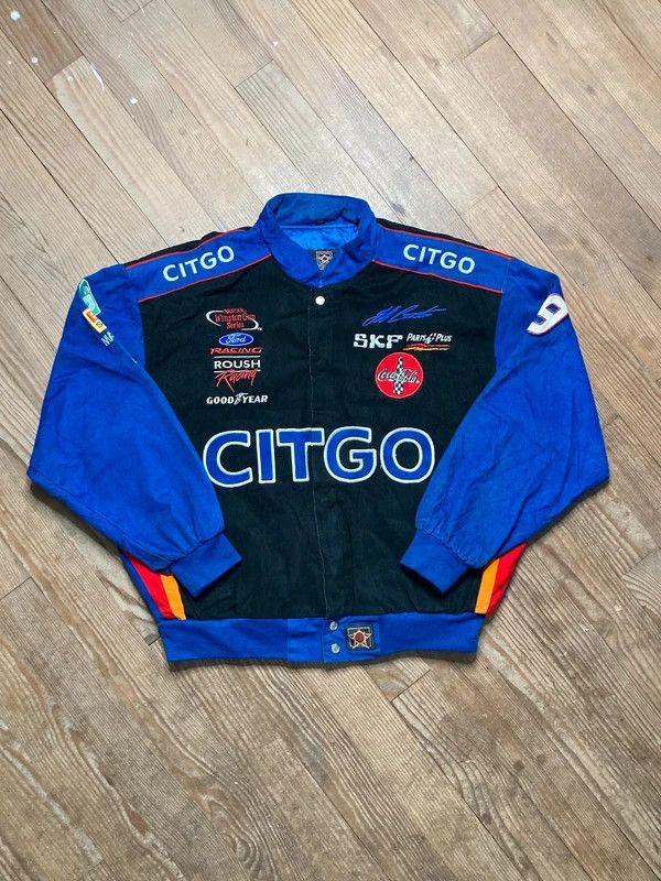 NASCAR Jeff Burton Nascar Jacket Vintage 90's Size US XL / EU 56 / 4 - 1 Thumbnail