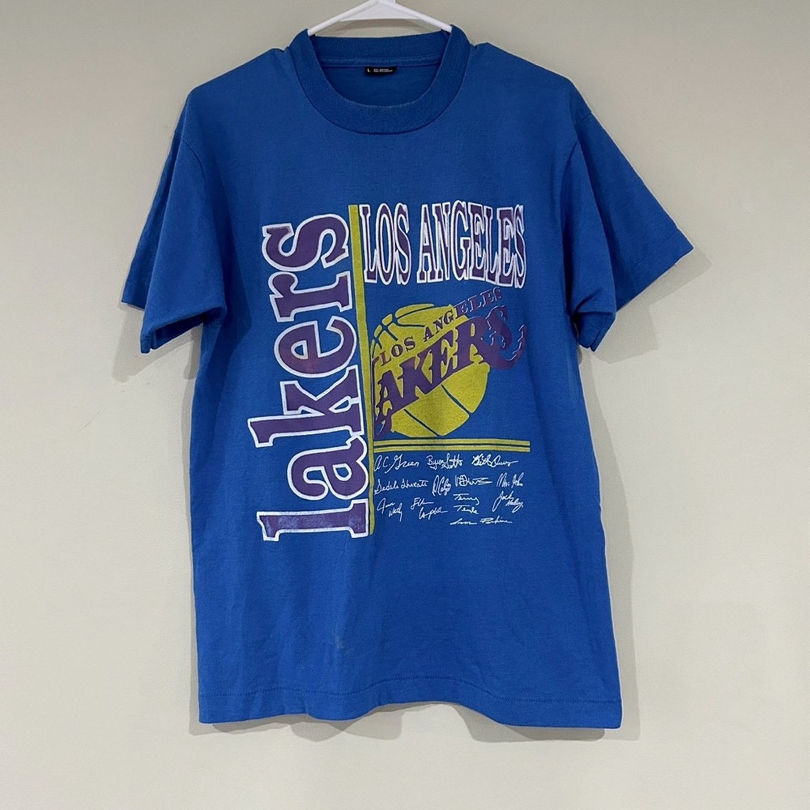 Fruit Of The Loom Vintage Los Angeles Lakers Blue Shirt Size US L / EU 52-54 / 3 - 1 Thumbnail