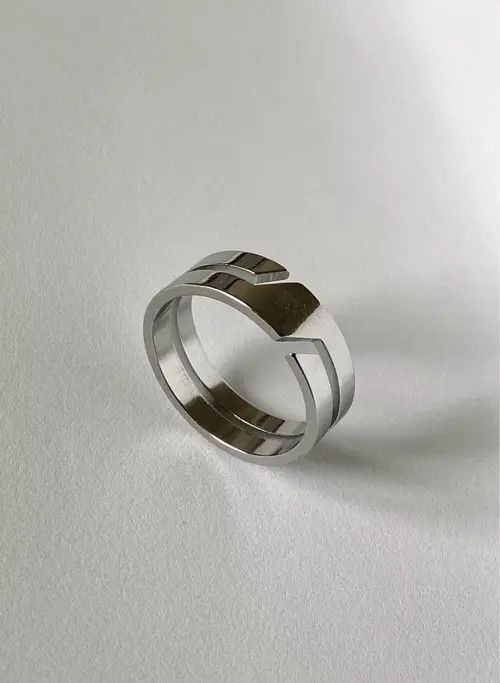 Jewelry Minimalist Stainless Steel Ring Size ONE SIZE - 2 Thumbnail