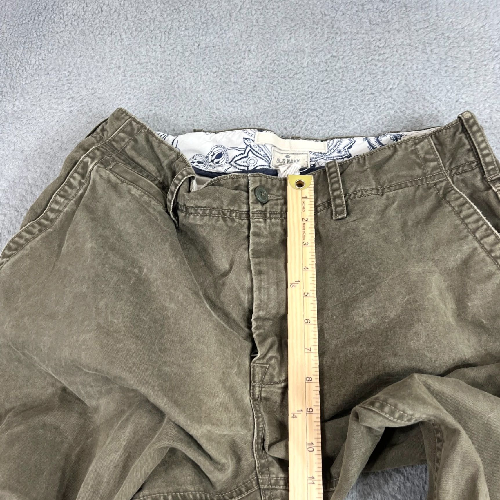 Old Navy VINTAGE Old Navy Womens Pants Wide Leg High Rise Size 33 Green Cotton Casual 90s Y2K Grunge Festival Hip Hop Size 24" / US 00 / IT 34 - 4 Thumbnail