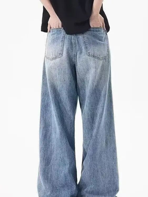 Japanese Brand Retro straight leg wide leg jeans Size US 32 / EU 48 - 5 Thumbnail