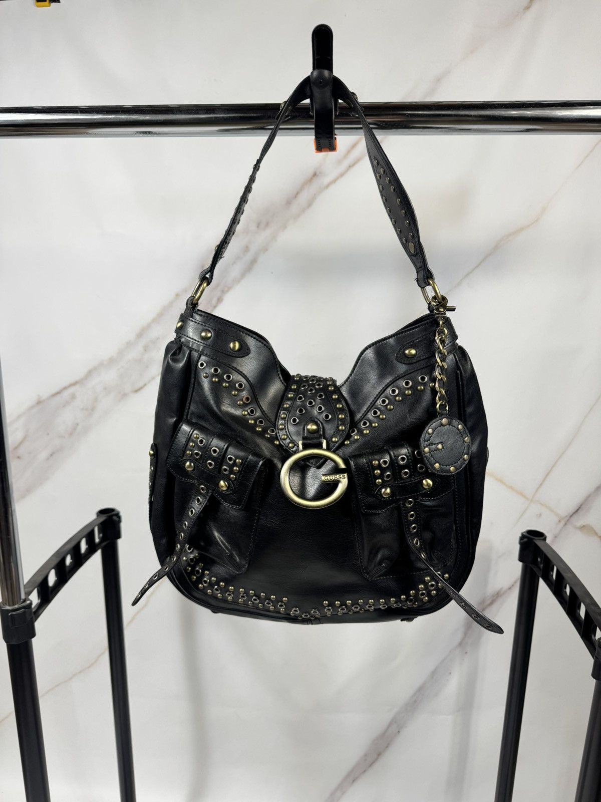 Guess Rare Guess Leather Studded Y2k Shoulder Bag Size ONE SIZE - 1 Thumbnail