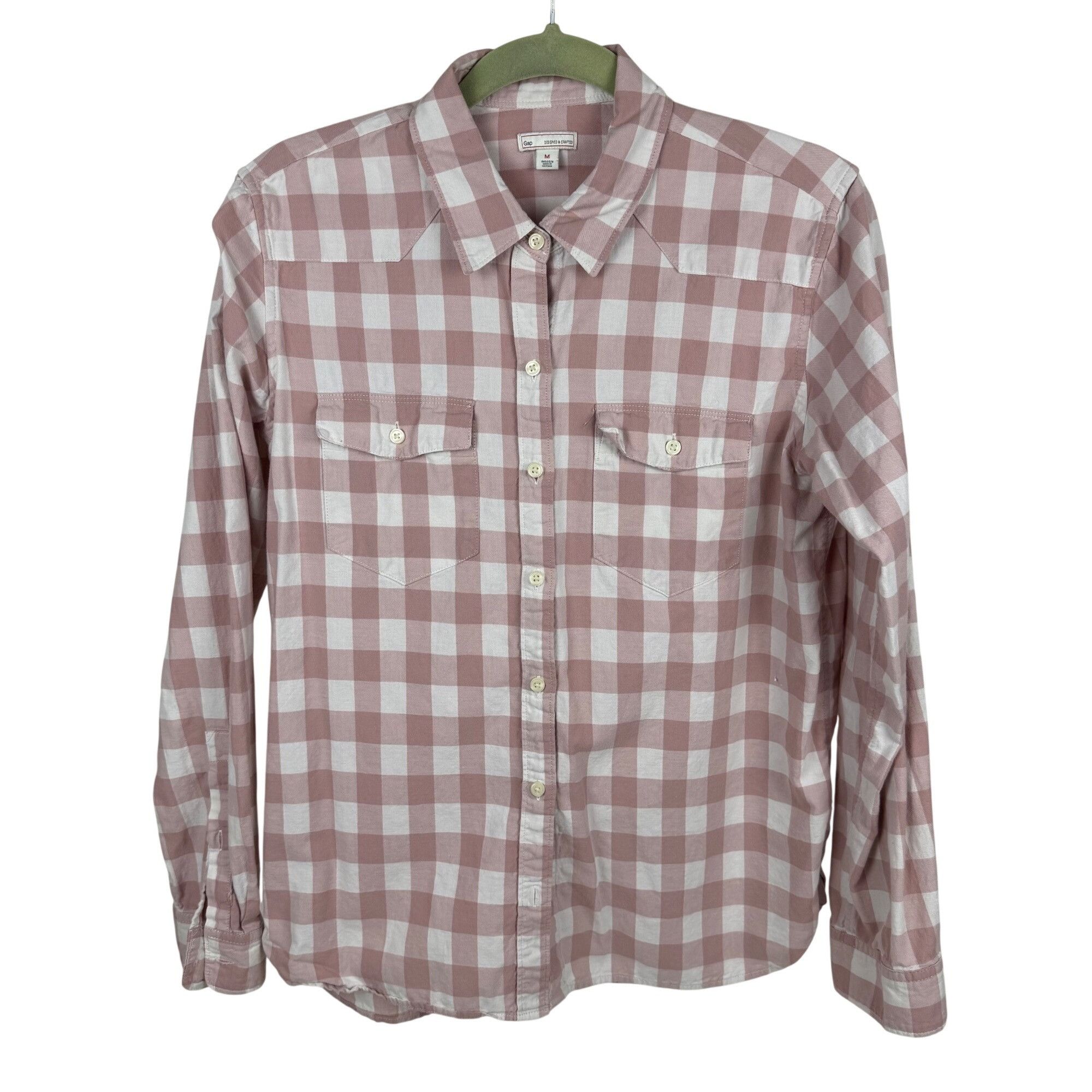 Gap Gap Women's Pink Checkered Western Button-Front Shirt Size M Size M / US 6-8 / IT 42-44 - 1 Thumbnail