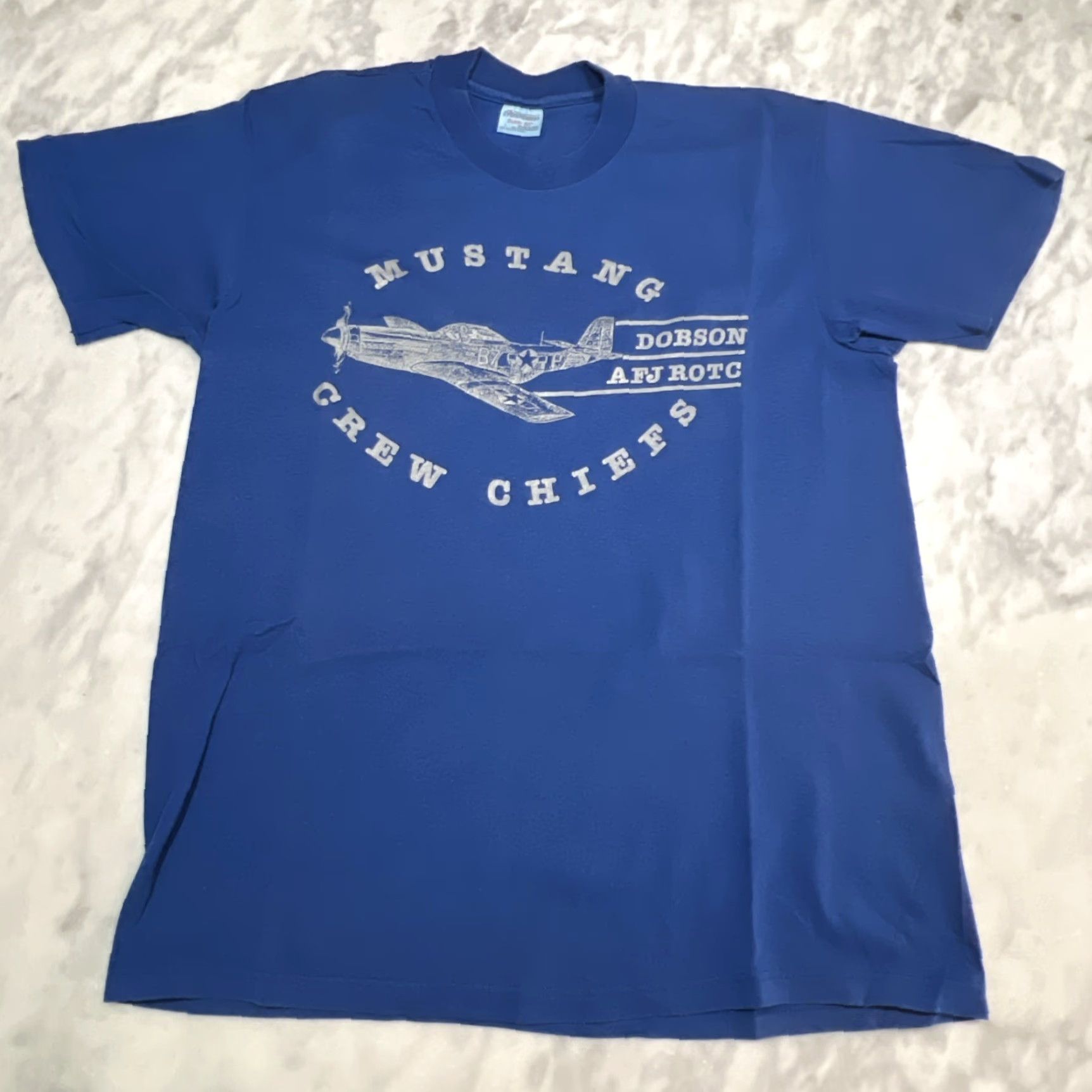 Vintage VINTAGE P-51 Mustang Crew Chiefs Shirt Men L Blue Graphic Tee 1990s ROTC USA Size US L / EU 52-54 / 3 - 2 Thumbnail
