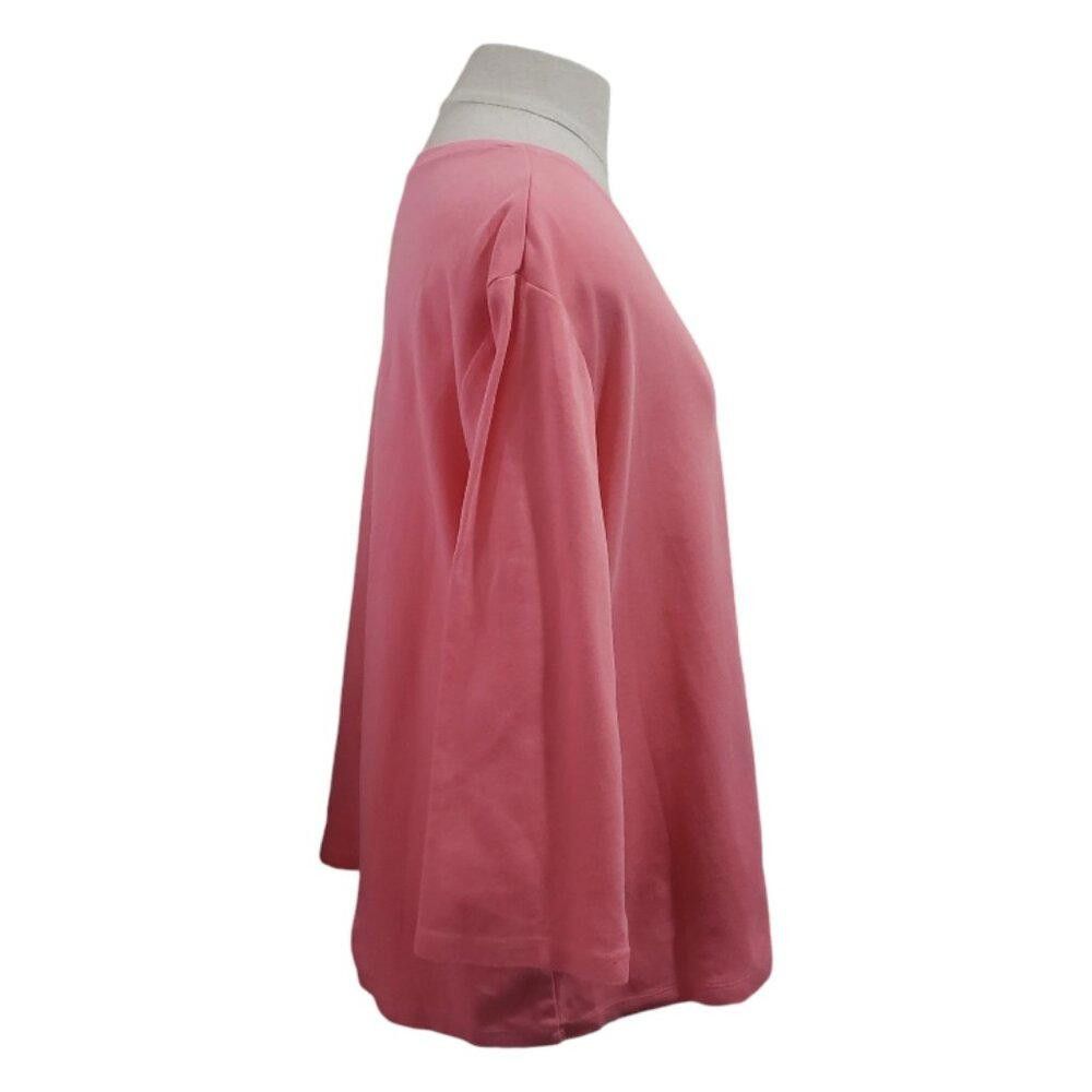 L.L. Bean CT1813 L.L. Bean 3/4 Sleeve Pink V-neck Cotton Tee 1X R Size M / US 6-8 / IT 42-44 - 2 Thumbnail