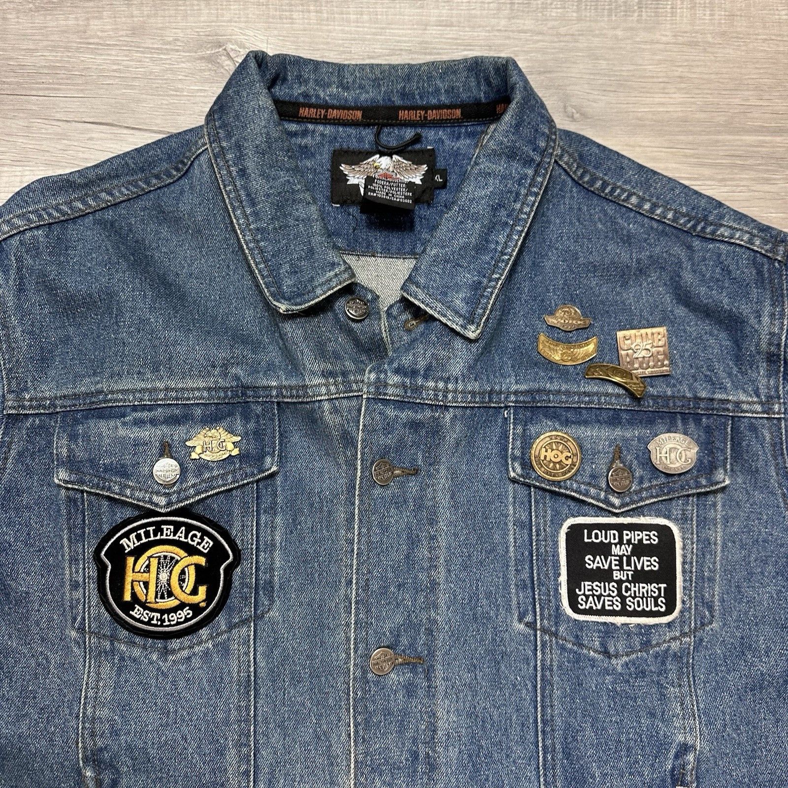 Harley Davidson VTG Harley Davidson Denim Button Up Jacket Mens V Twin Power Size US XL / EU 56 / 4 - 6 Thumbnail