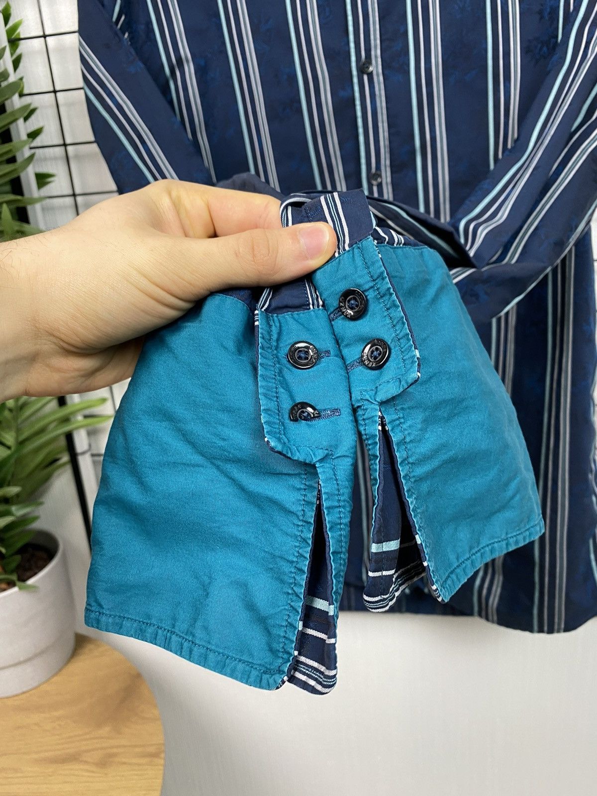 Kenzo Kenzo striped floral shirt blue Size 42/16 L Size US L / EU 52-54 / 3 - 14 Thumbnail