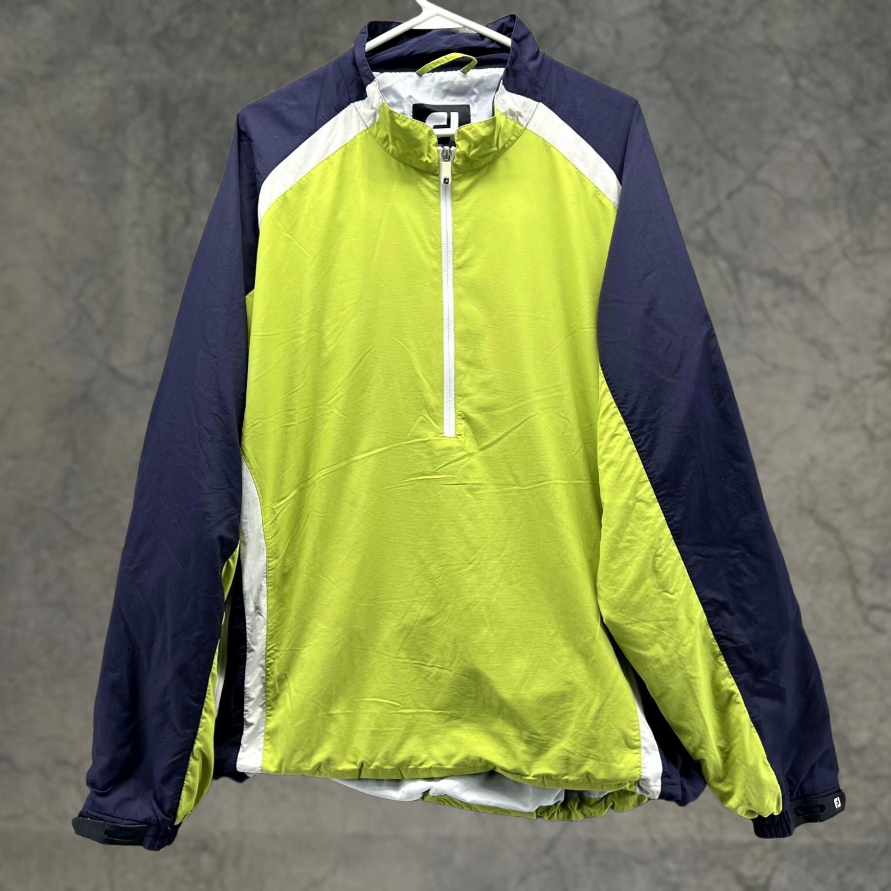 Footjoy VINTAGE FootJoy Jacket Men XL Blue Green 1/2 Zip Windbreaker Nylon Polyester Golf Size US XL / EU 56 / 4 - 1 Thumbnail