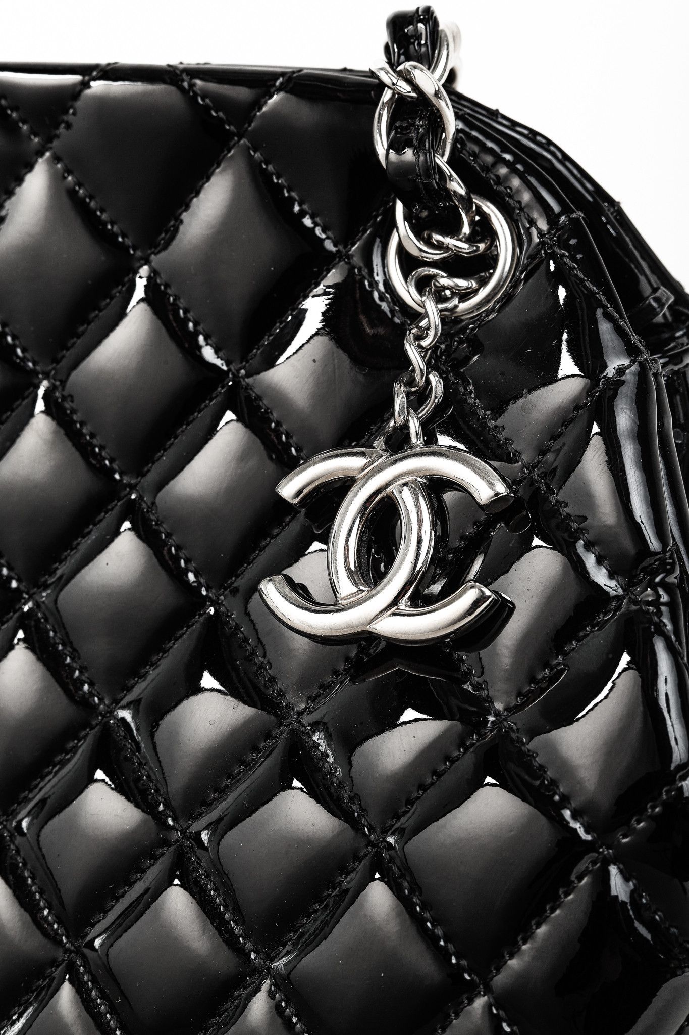 Chanel Chanel Just Mademoiselle Quilted Patent Leather Handbag Size ONE SIZE - 9 Thumbnail