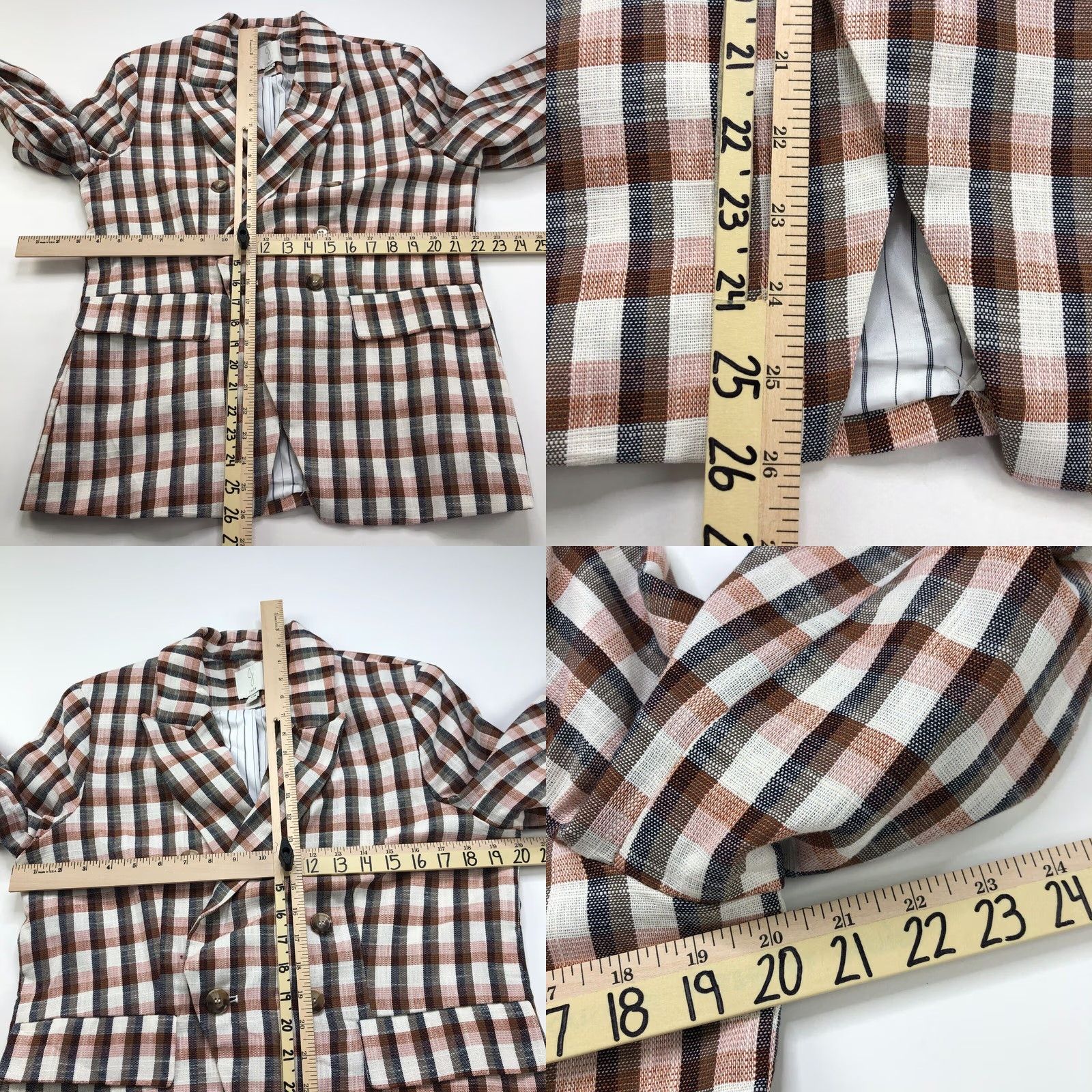 Joie Joie Blazer Shirt Womens Cotton Blend Plaid Button Lined Jacket Mint Large Mid-Length Blazer Womens Casual Formal Workwear Bob Size L / US 10 / IT 46 - 8 Thumbnail