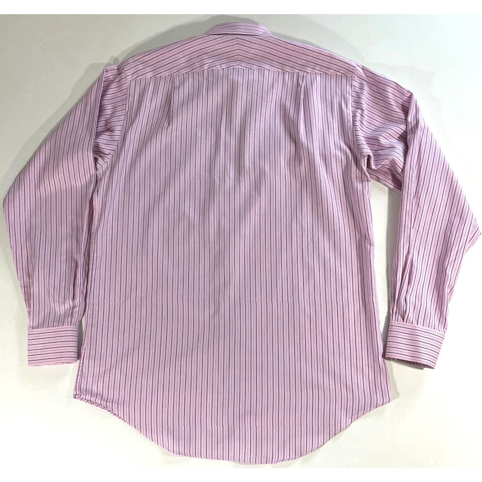 Pinko VINTAGE Men's Thomas Pink Traveller Shirt Striped Pink Sz 16 41-93cm 100% Cotton Dress Shirt Size US L / EU 52-54 / 3 - 4 Thumbnail