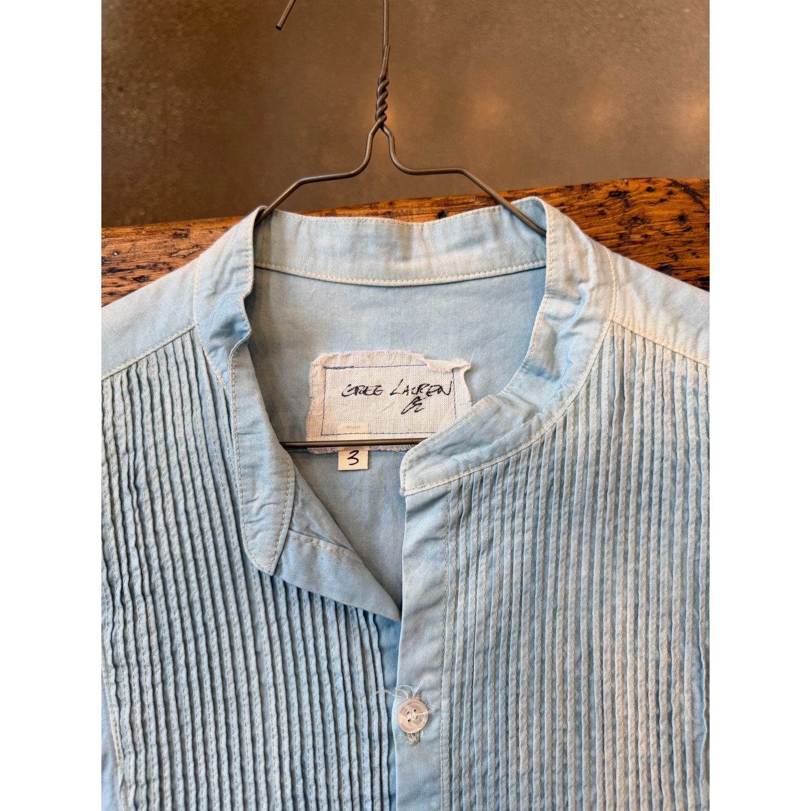 Greg Lauren Greg Lauren SAMPLE Classic Bib Long Studio Shirt Size US L / EU 52-54 / 3 - 4 Thumbnail