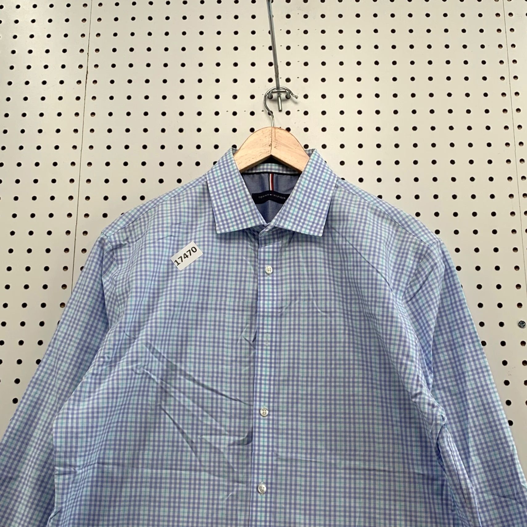 Tommy Hilfiger Tommy Hilfiger Button Shirt Long Sleeve Mens Size 16.5 34/35 White Purple Check Size US XL / EU 56 / 4 - 5 Thumbnail