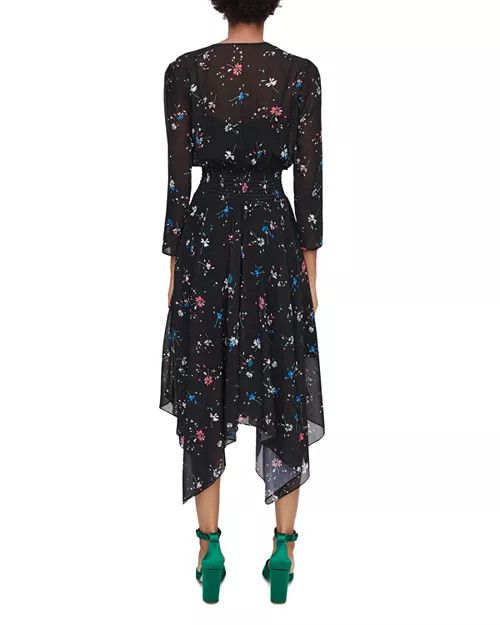 Maje MAJE Rayman Dress Women's 3/4 Sleeve Floral Print Size 3/L Size L / US 10 / IT 46 - 3 Thumbnail
