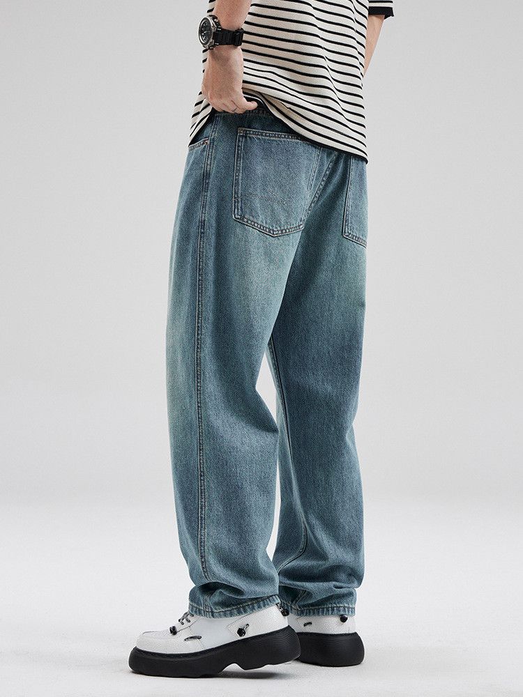 Japanese Brand Men's Retro Loose Straight Leg Washed Y2K Jeans Size US 32 / EU 48 - 4 Thumbnail