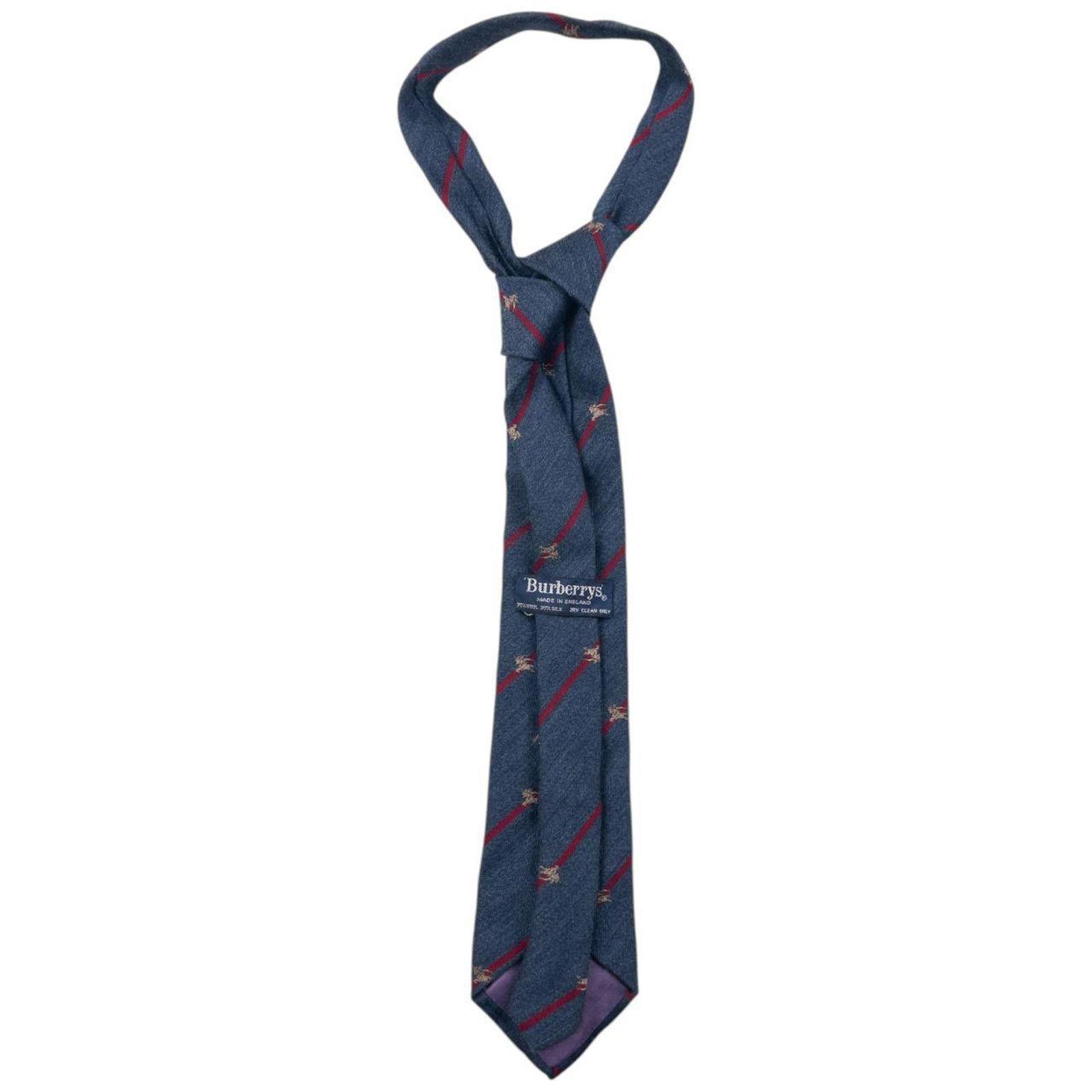 Burberry Vintage 90s Burberry Striped Monogram Silk Tie Size ONE SIZE - 2 Thumbnail