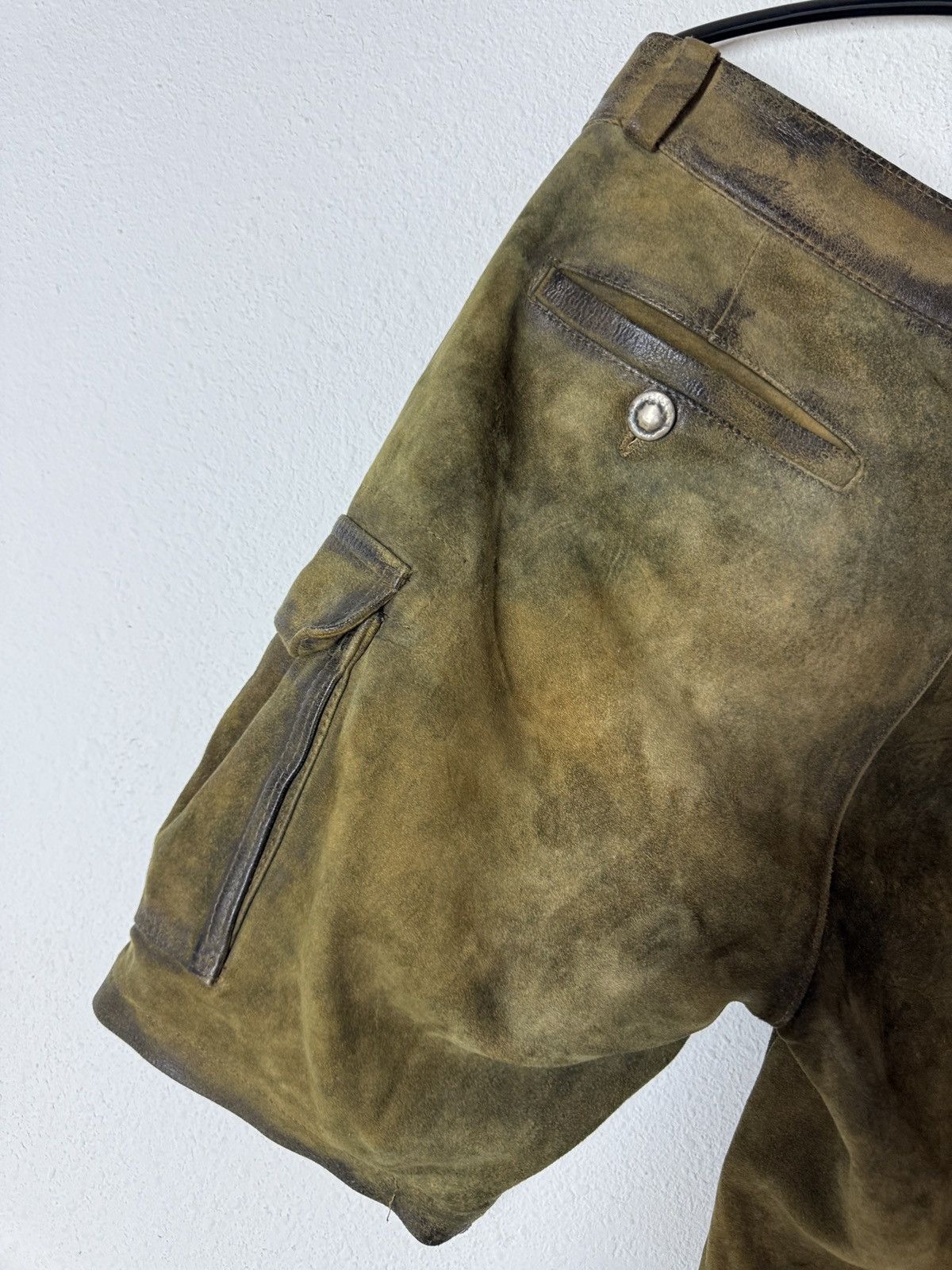 Genuine Leather Vintage Maddox Country Leather Cargo shorts Suede Size US 34 / EU 50 - 9 Thumbnail