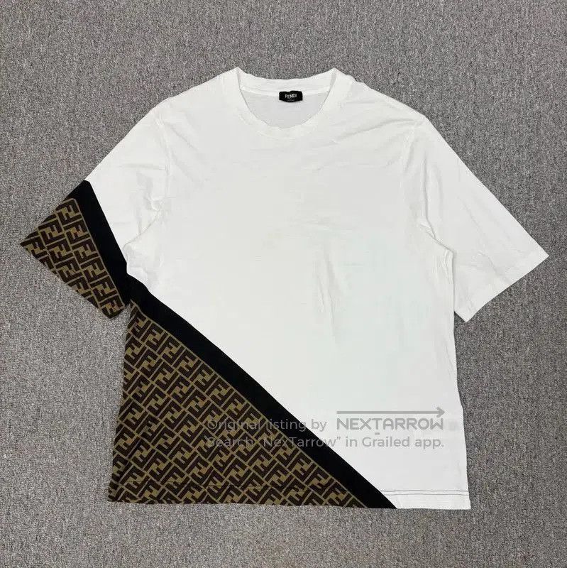 Fendi Fendi Color-Block Cotton Men's T-Shirt . Size US XL / EU 56 / 4 - 1 Thumbnail
