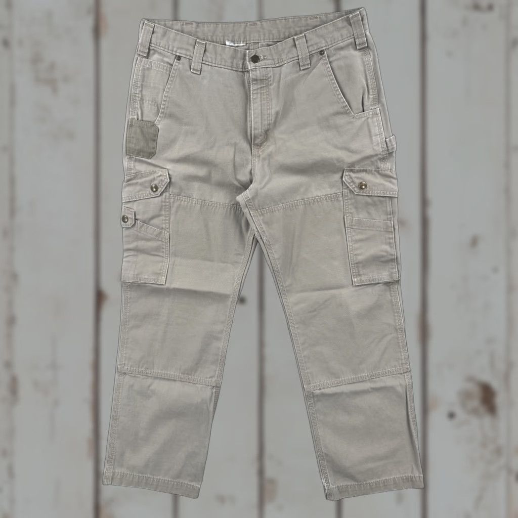 Carhartt Carhartt Cargo Pants Men 34x28 Heavyweight Khaki Workwear EUC Beige Regular Fit Size US 34 / EU 50 - 1 Thumbnail