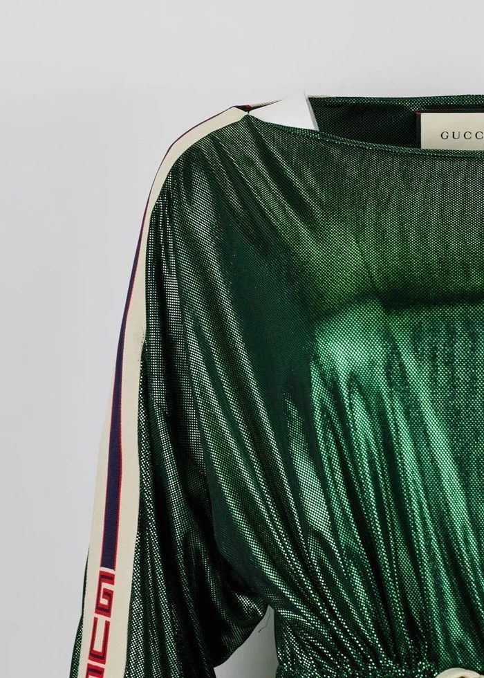 Gucci Gucci Green stripe dress Size XL / US 12-14 / IT 48-50 - 2 Thumbnail