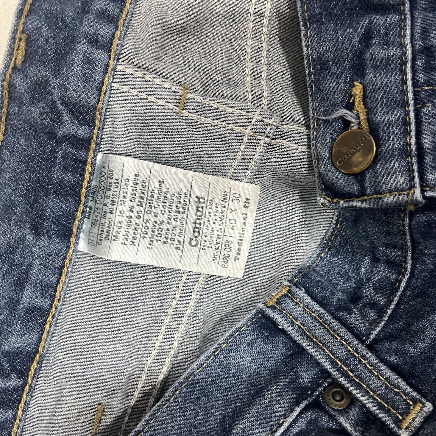 Carhartt Carhartt Jeans Regular Straight 5-Pocket Denim Blue 40x30 Men's B480-DPS Vintage No 90s Workwear Carhartt Model Size US 40 / EU 56 - 3 Thumbnail