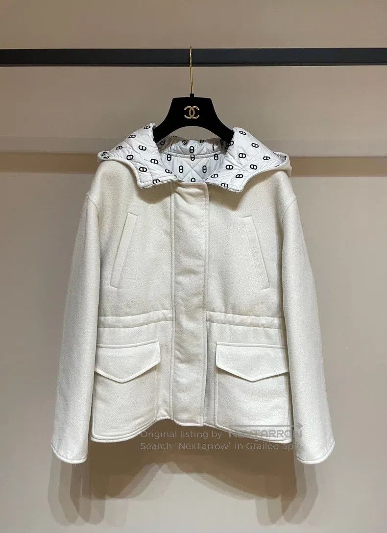 Other Hermes Cashmere Pig Nose Beige Double-Sided Down Jacket Size XXS / US 00 / IT 34 - 1 Thumbnail