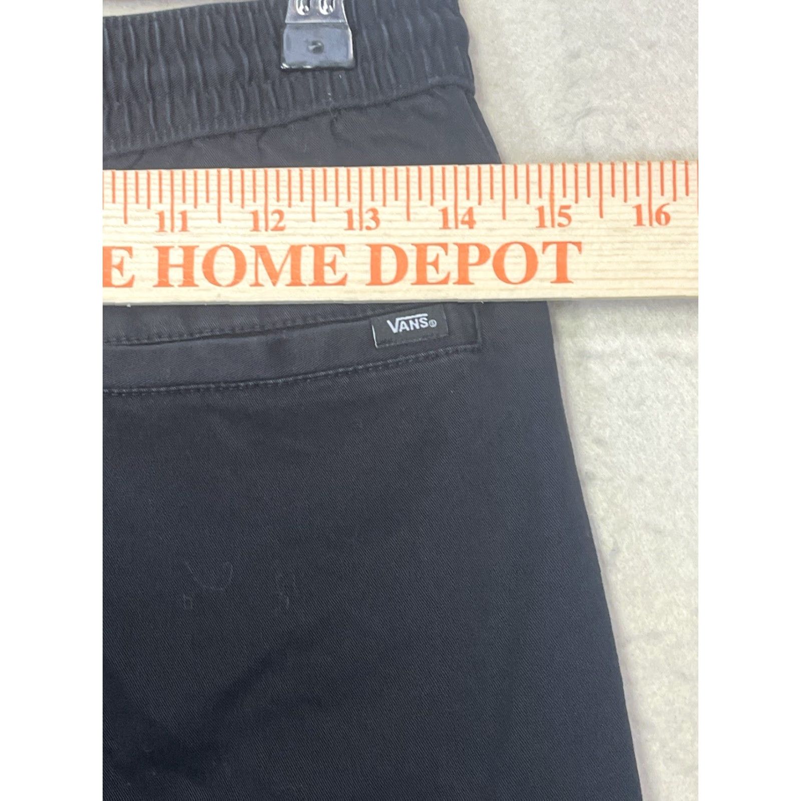 Vans VANS Jogger Pants Mens Womens Unisex XS Black Elastic Drawstring Comfort Pockets Stretch Flat Front Straight Casual Workwear Modern XS Size 26" / US 2 / IT 38 - 3 Thumbnail