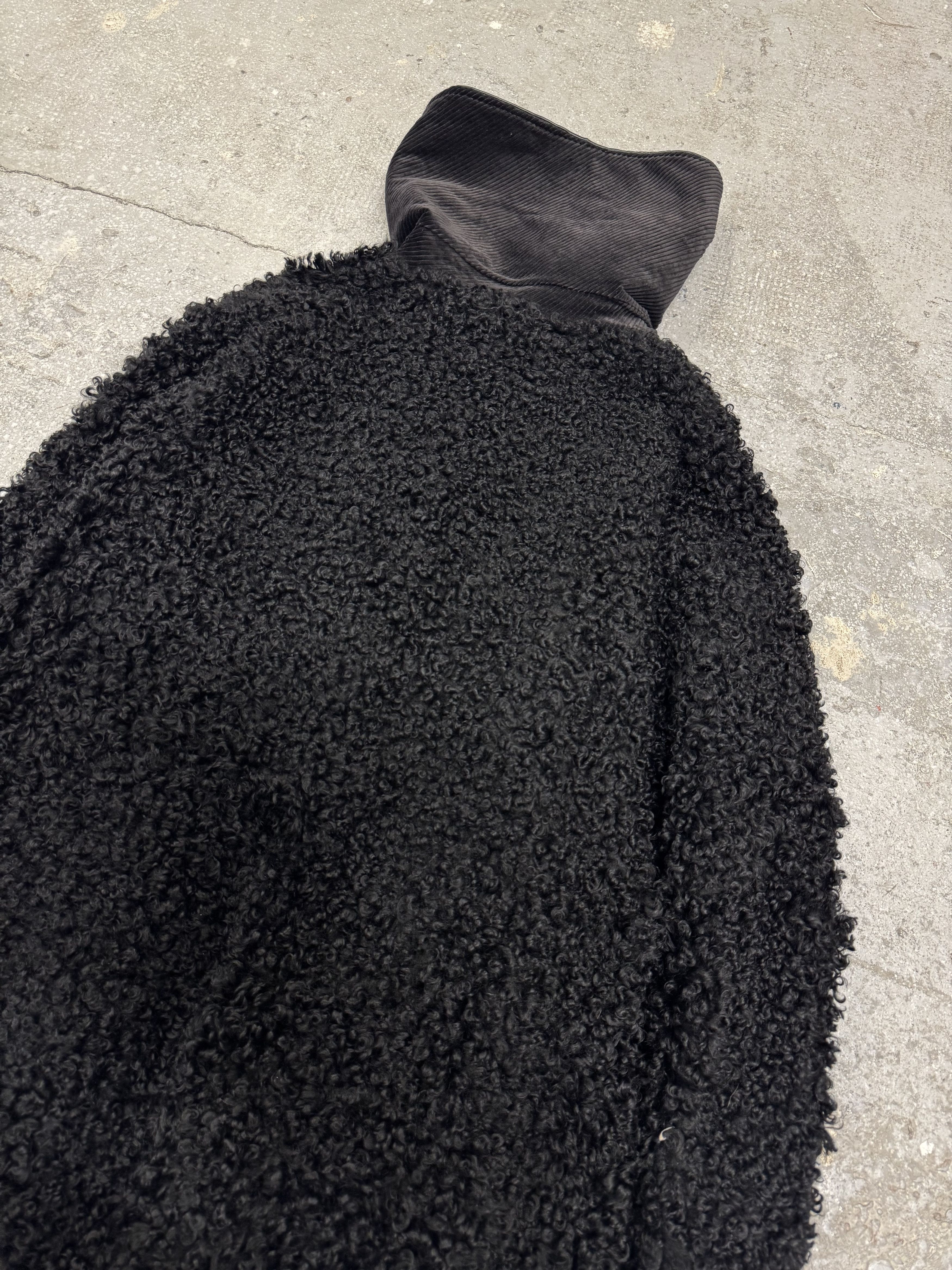 Versace × Vintage 1980s Gianni Versace Black Astrakhan Fur Long Jacket Size US S / EU 44-46 / 1 - 4 Thumbnail