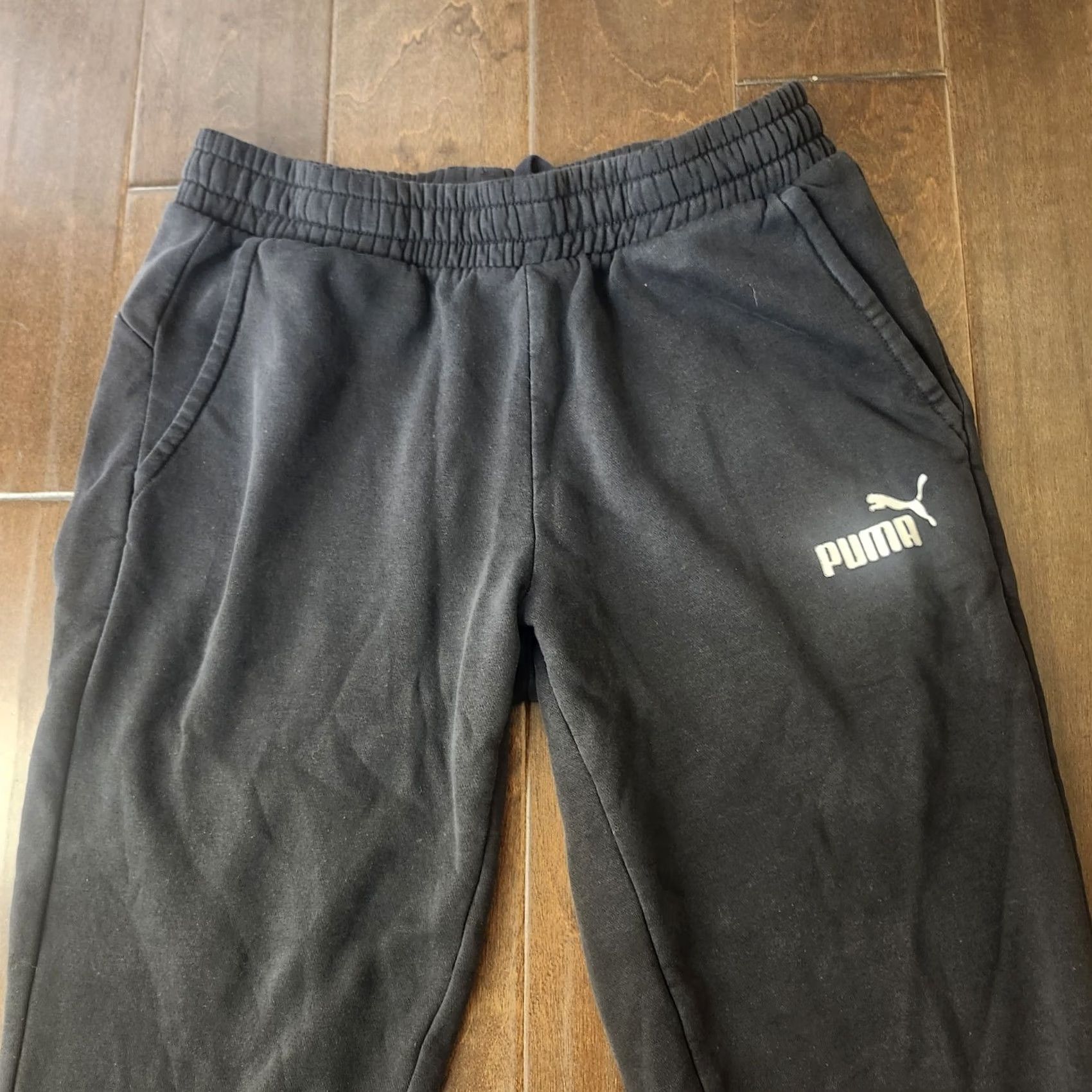 Puma PUMA Jogger Sweatpants Mens Medium Black Logo Athletic Fleece Pants Size US 31 - 5 Thumbnail