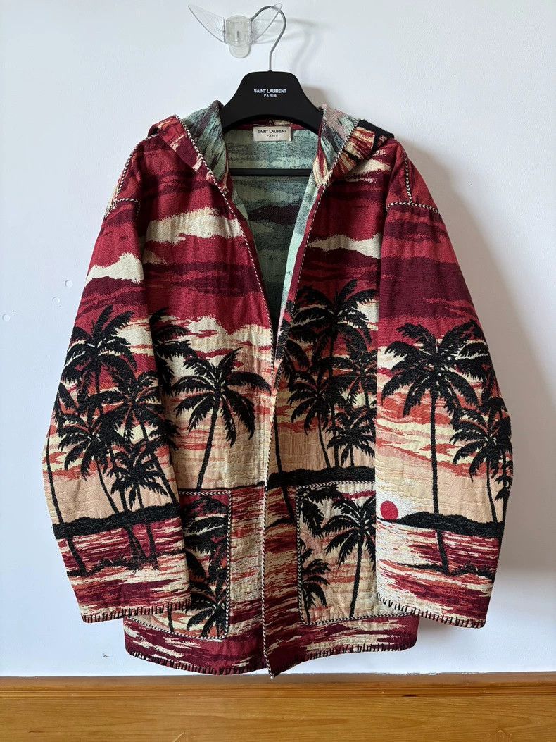 Saint Laurent Paris Saint Laurent Paris Saint Laurent Palm Print Hooded Jacket Size US L / EU 52-54 / 3 - 1 Thumbnail