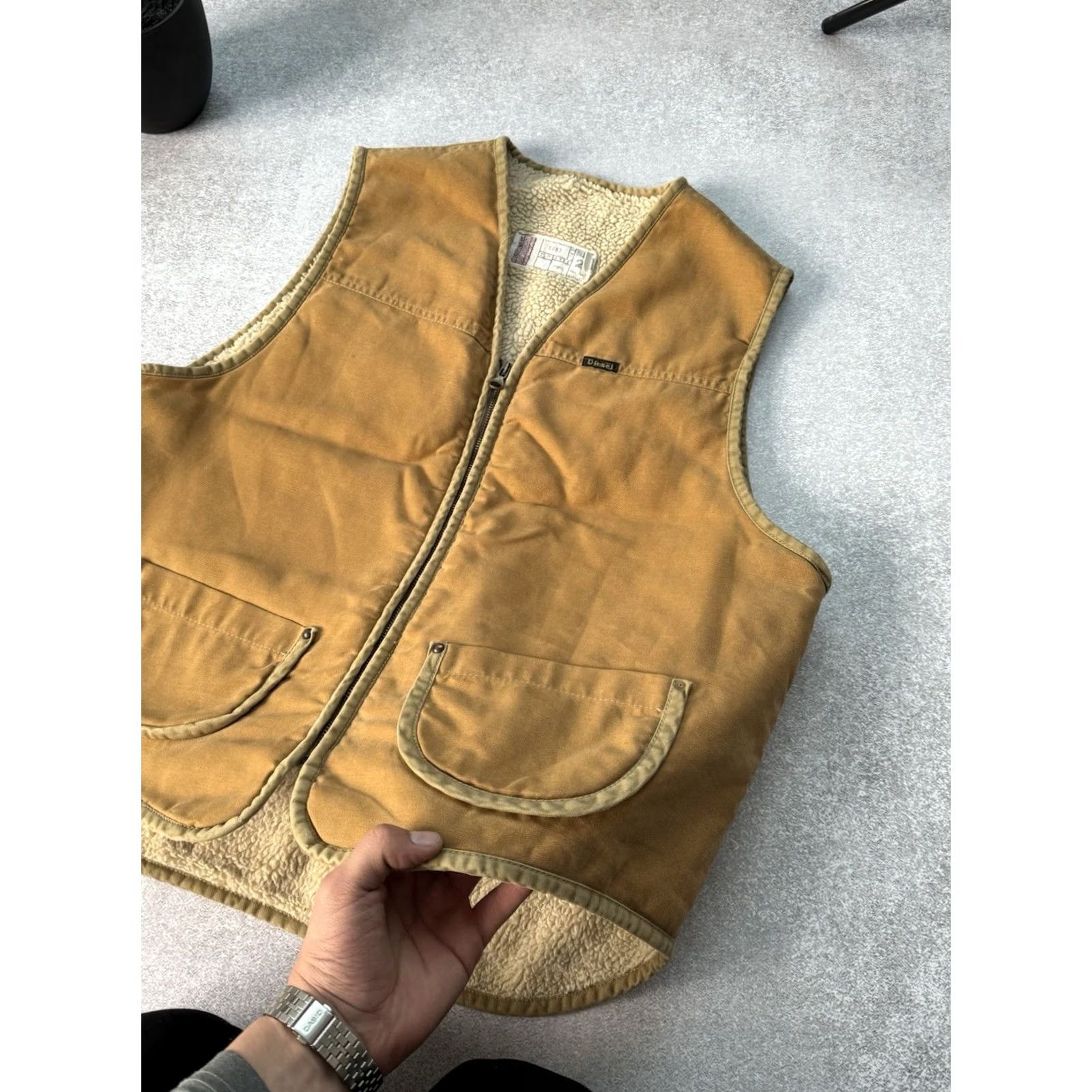 Diesel VINTAGE Diesel Vest Shirt Men L Beige Canvas 90s Workwear Casual Military Retro City Style 90s Mens Size US L / EU 52-54 / 3 - 7 Thumbnail