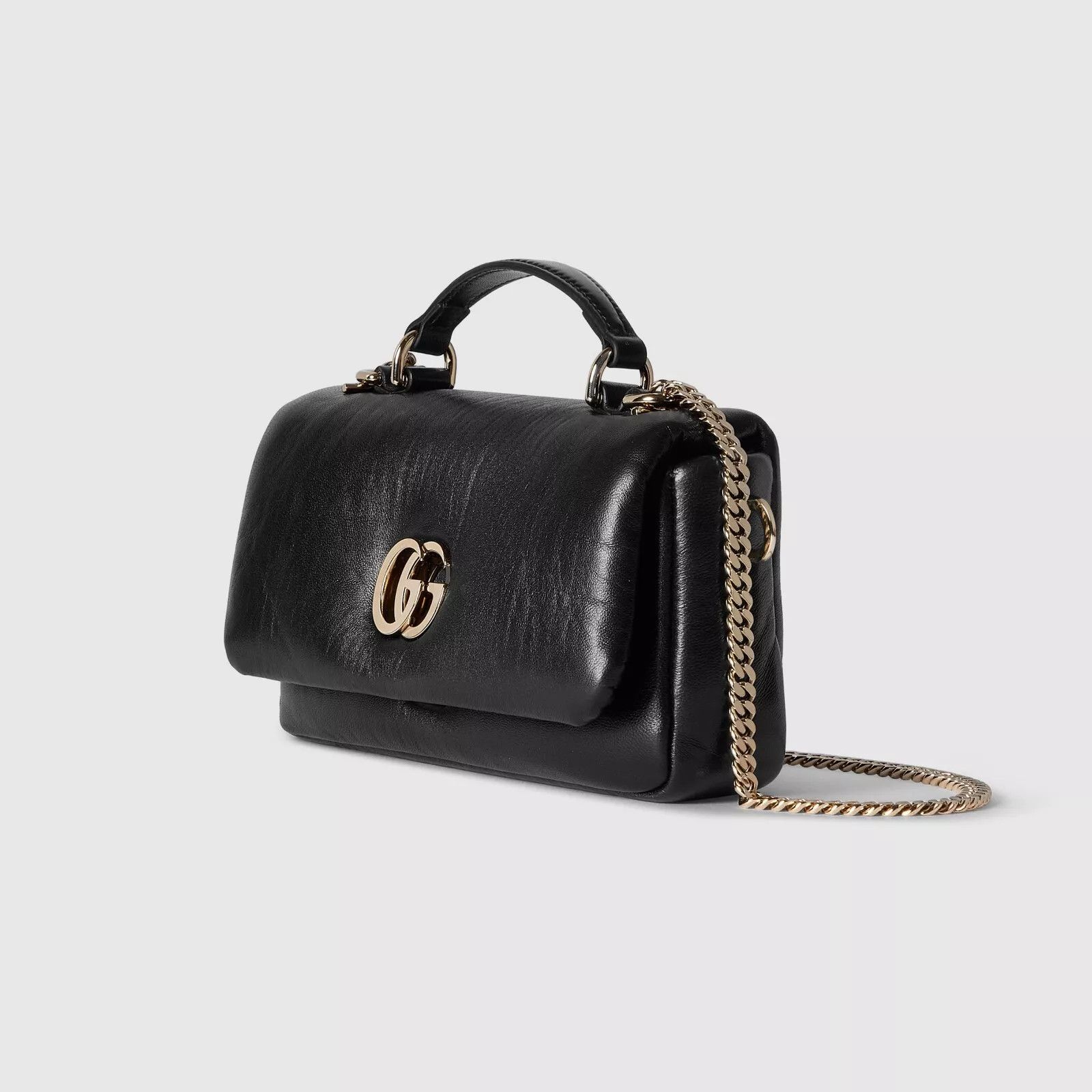 Gucci GUCCI GG Small Black Leather Top Handle New Authentic Size ONE SIZE - 2 Thumbnail