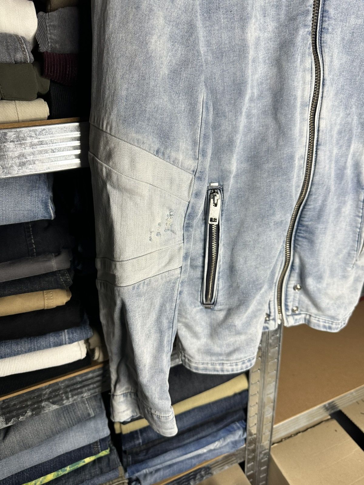 Diesel DIESEL JOGGJEANS DENIM JACKET MENS SIZE M LIGHT BLUE BIKER Size US M / EU 48-50 / 2 - 4 Thumbnail