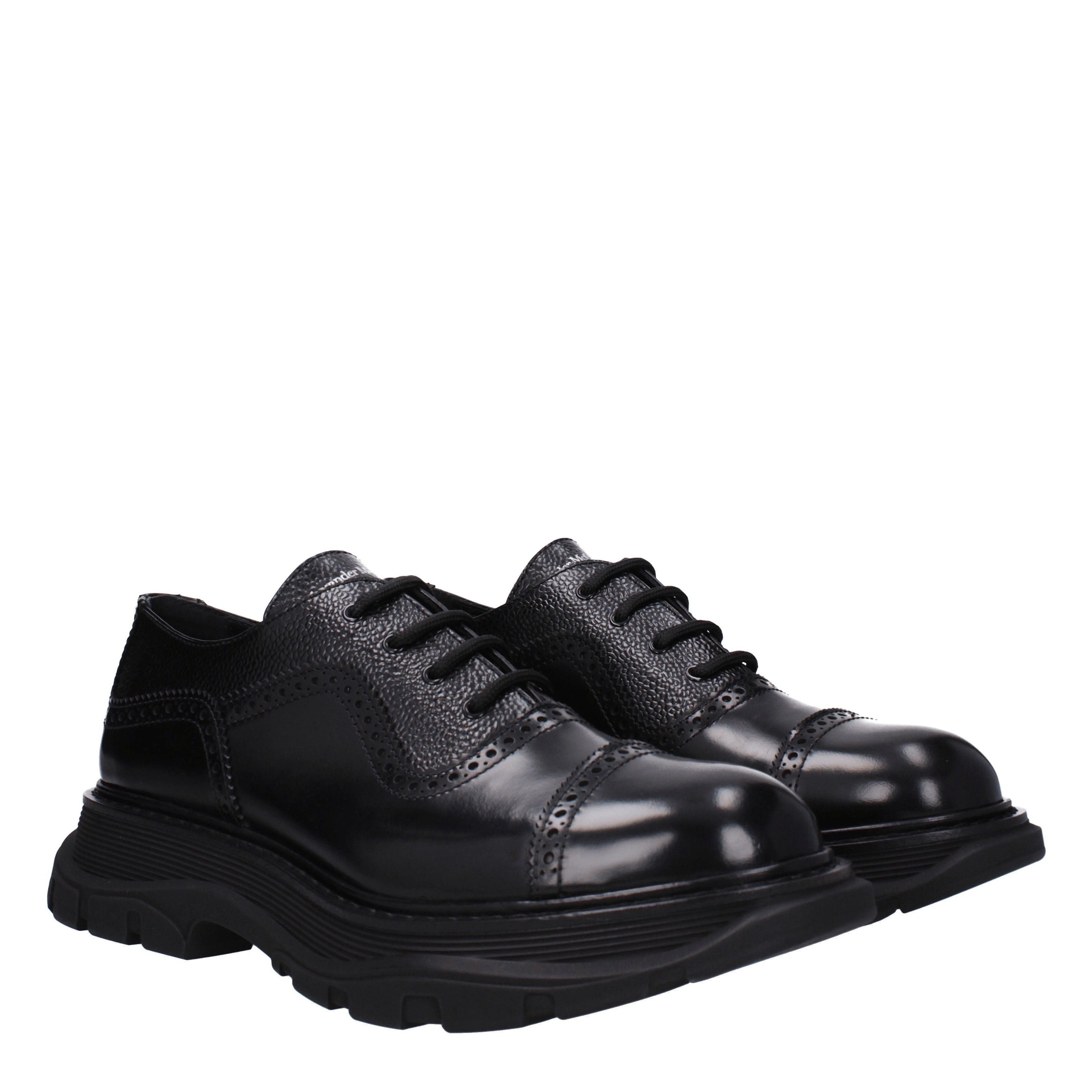 Alexander Mcqueen Lace Ups In Leather Shoes in Black, Men's (Size 11)