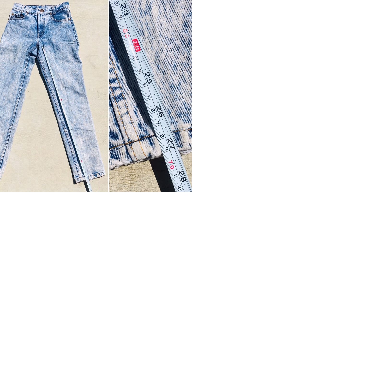 Levi's VINTAGE Levi's 505 Jeans Denim Blue Acid Wash High Waist Tapered Leg 25 in Waist 80s 90s Mens Womens Unisex Jeans Size 26" / US 2 / IT 38 - 9 Thumbnail