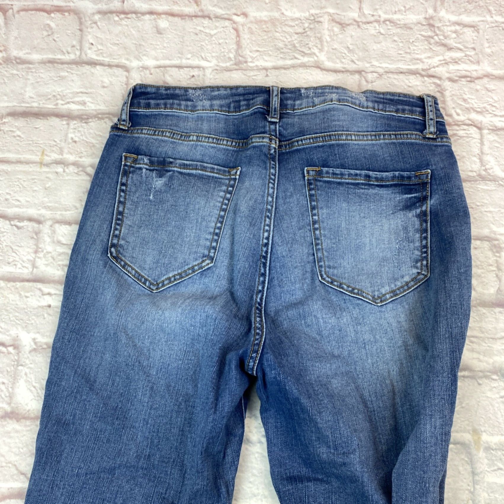 Vintage Cello Jeans Women 15 Distressed High Rise Medium Wash Stretched Whiskered Size 36" / US 14 / IT 50 - 5 Thumbnail