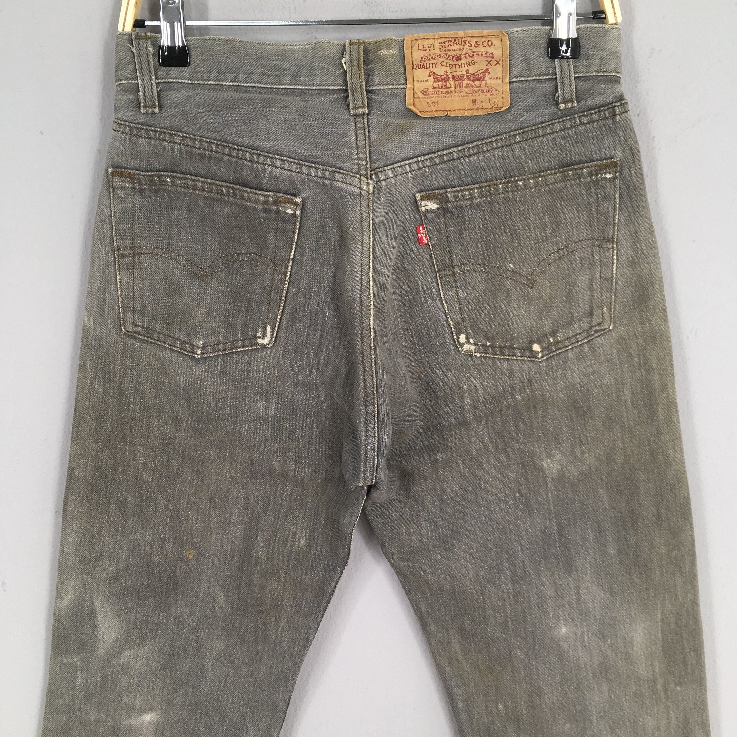 Levi's Size 27x26.5 Vintage 90s Levi's 501 Faded Black Jeans S520 Size 27" / US 4 / IT 40 - 9 Thumbnail