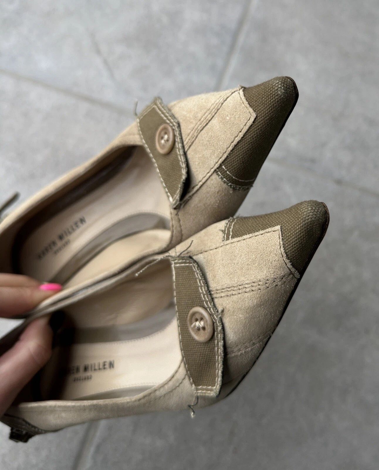 Karen Millen Vintage Karen Millen Leather Denim y2k Heels Kitten Shoes Size US 6 / IT 36 - 6 Thumbnail