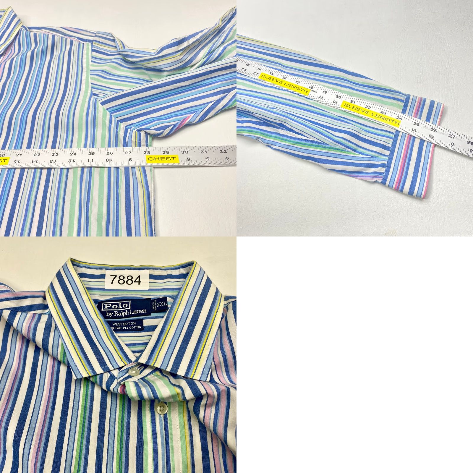 Polo Ralph Lauren Polo Ralph Lauren Westerton Shirt Men's 2XL Striped Long Sleeve Button Up 7884 Size US XXL / EU 58 / 5 - 8 Thumbnail