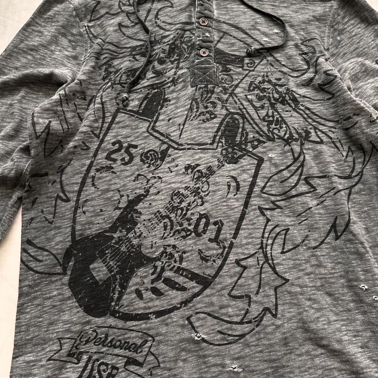Hysteric Glamour Y2K Tribal Distressed Long Sleeve Hoodie Number Nine Style Size US L / EU 52-54 / 3 - 7 Thumbnail