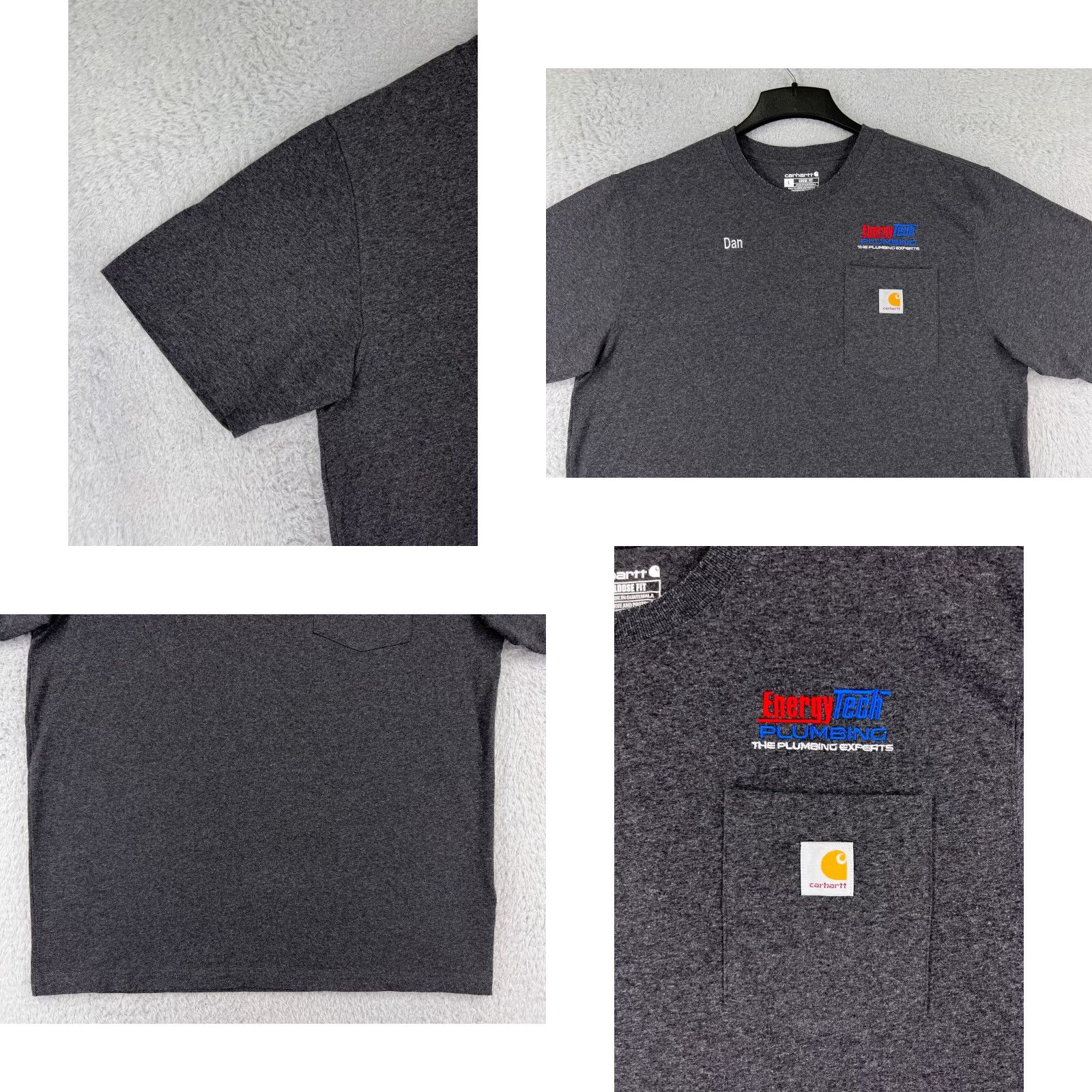Carhartt Carhartt Shirt Mens Large Gray Dark Heather Pocket Crew Neck Cotton Blend Jersey Short Sleeve Work Logo Embroidered Size US L / EU 52-54 / 3 - 8 Thumbnail