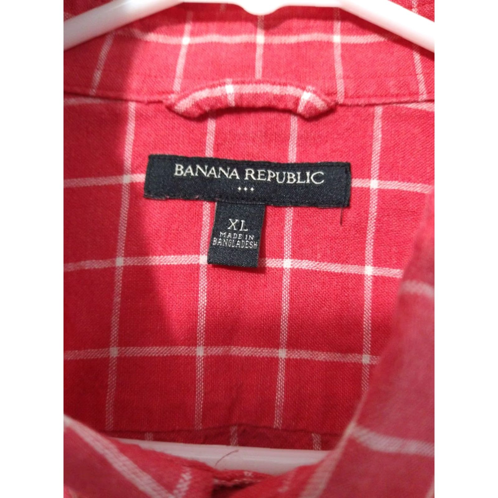 Banana Republic VINTAGE Banana Republic Shirt Mens XL Red Plaid Linen Blend Long Sleeve Button- Down Size US XL / EU 56 / 4 - 7 Thumbnail