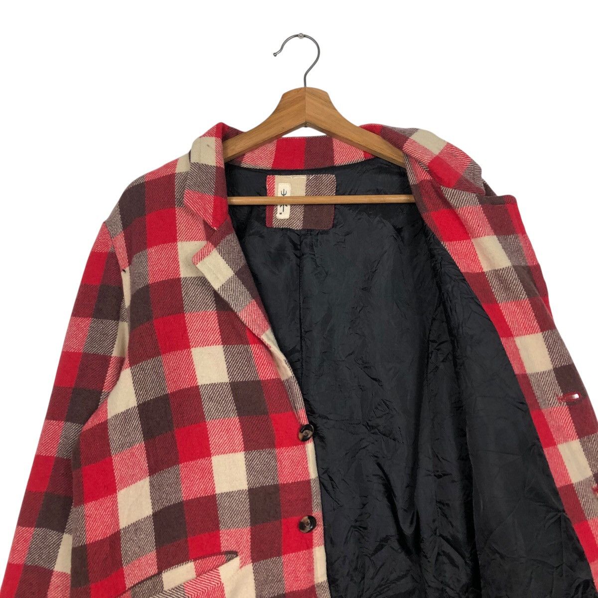 Flannel × Japanese Brand × Vintage 📌Vintage Chore Work Jacket Hikari Shoji Tartan Issey Miyake Size US M / EU 48-50 / 2 - 13 Thumbnail