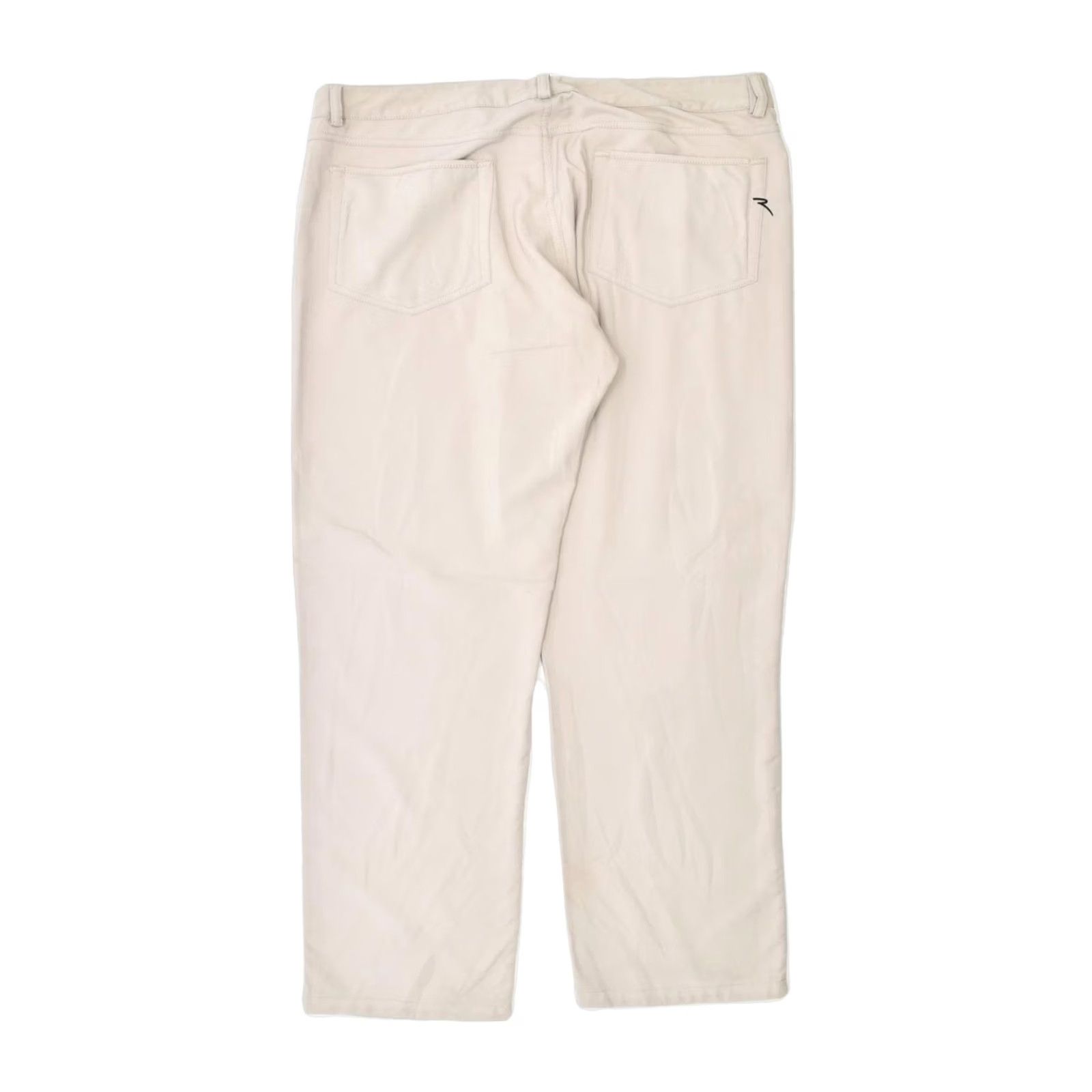 Vintage CHERVO Womens Tapered Casual Trousers Beige Polyamide W38 L34 Size 26" / US 2 / IT 38 - 2 Thumbnail