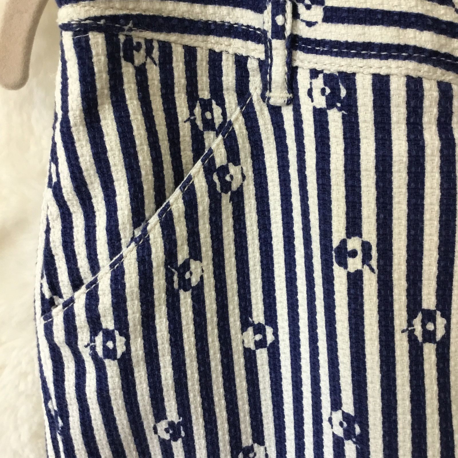 Anthropologie Anthropologie Blue & White Slim Trousers with Embroidery Size 27" / US 4 / IT 40 - 7 Thumbnail