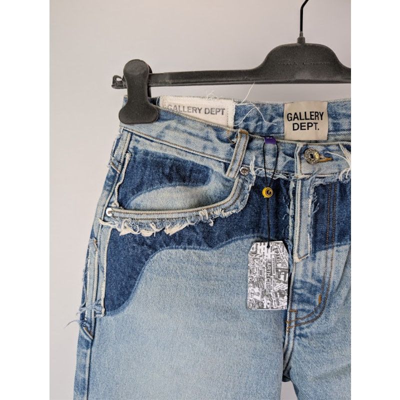 Gallery Dept. o1rshd1 Patchwork Flared Denim Jeans in Indigo Blue Size US 30 / EU 46 - 6 Thumbnail