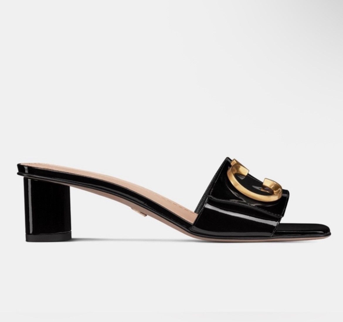 Dior Dior C'EST DIOR HEELED SLIDE Black Patent Calfskin Size US 7 / IT 37 - 2 Thumbnail