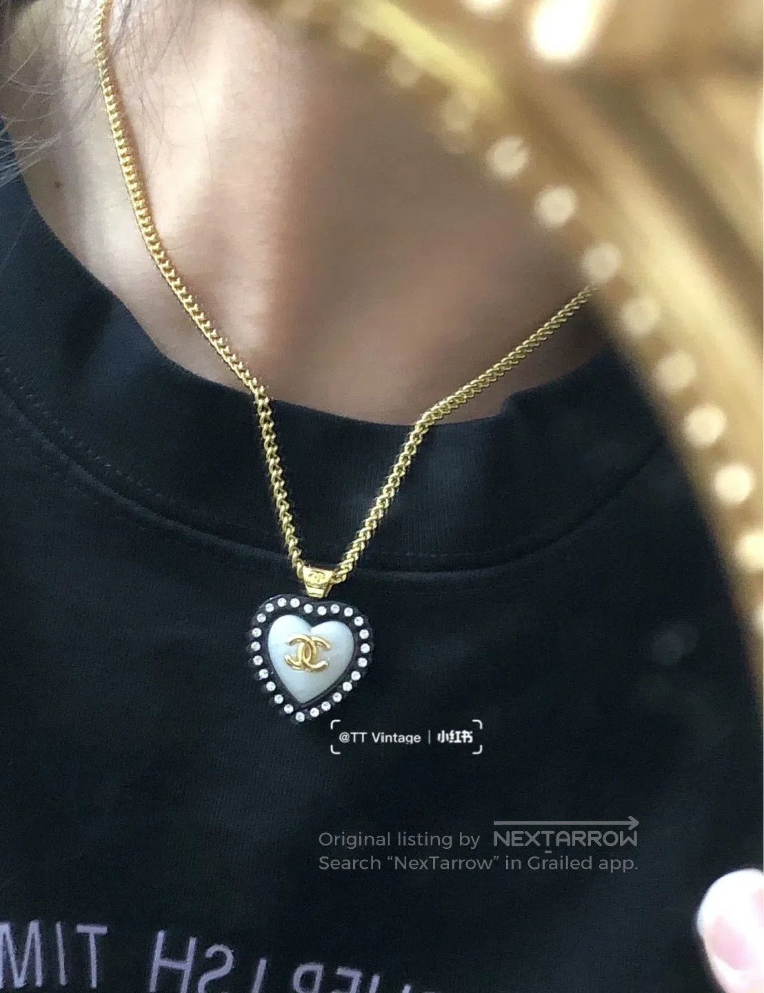 Chanel Chanel Classic Heart Shaped Diamond Pendant Necklace| Size ONE SIZE - 4 Thumbnail